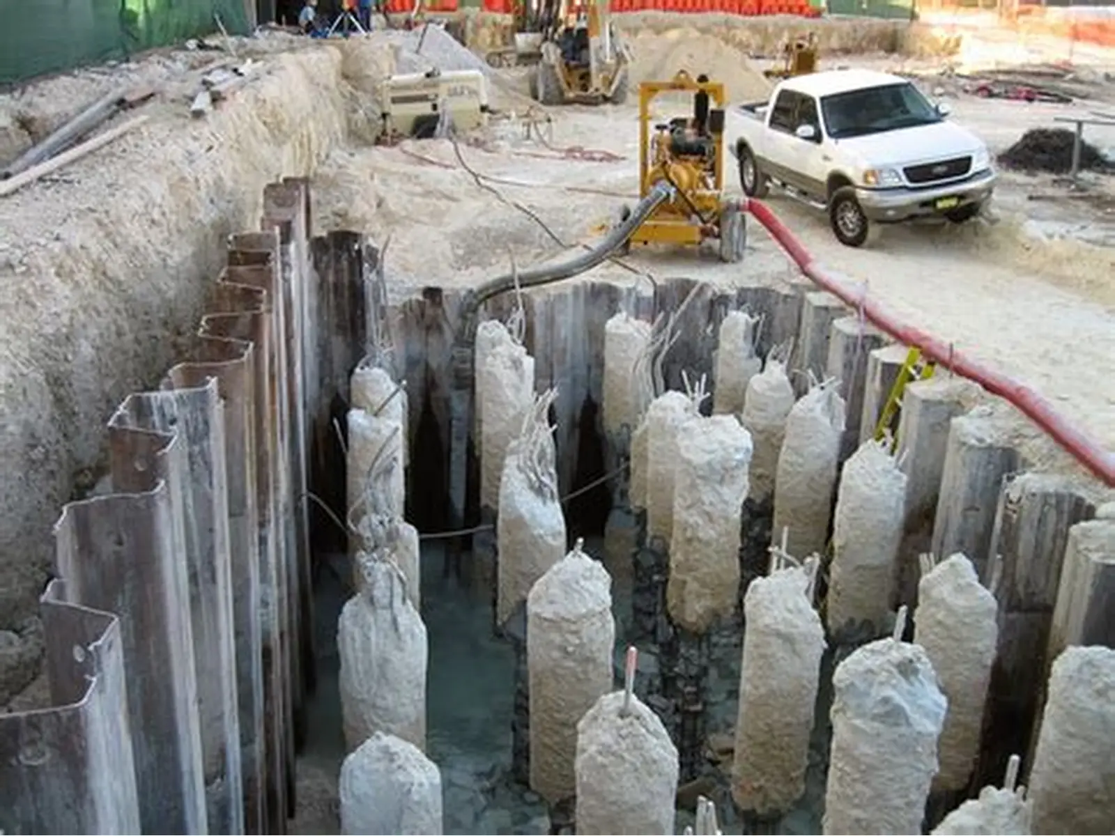 Soil rig setup at beach location