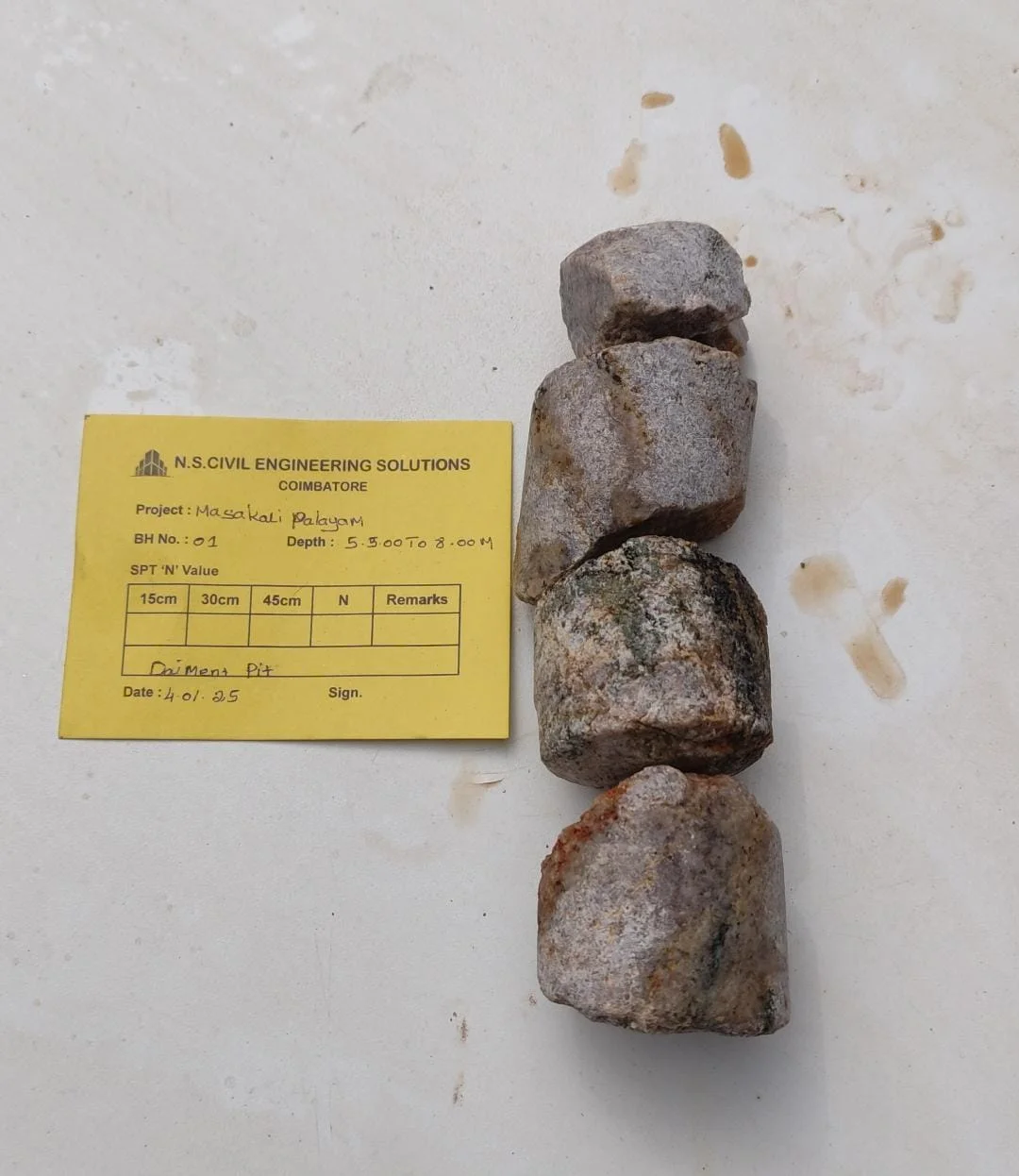 Soil rig at coastal location with palm trees