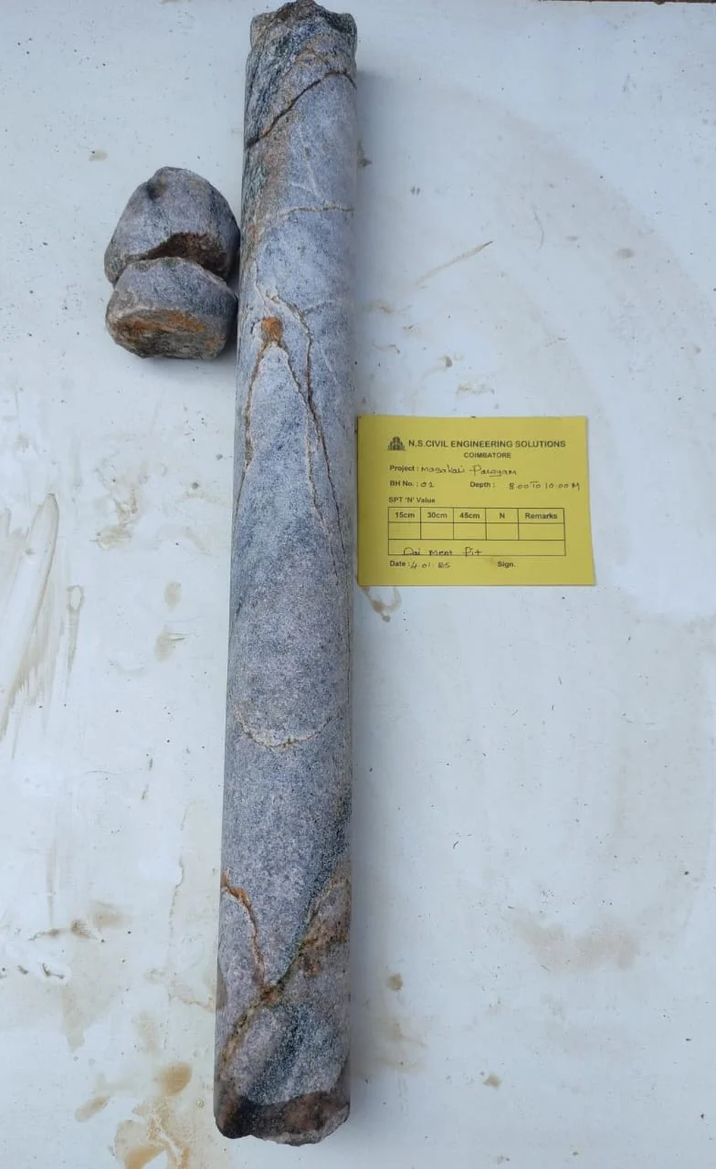 Soil rig setup at beach location