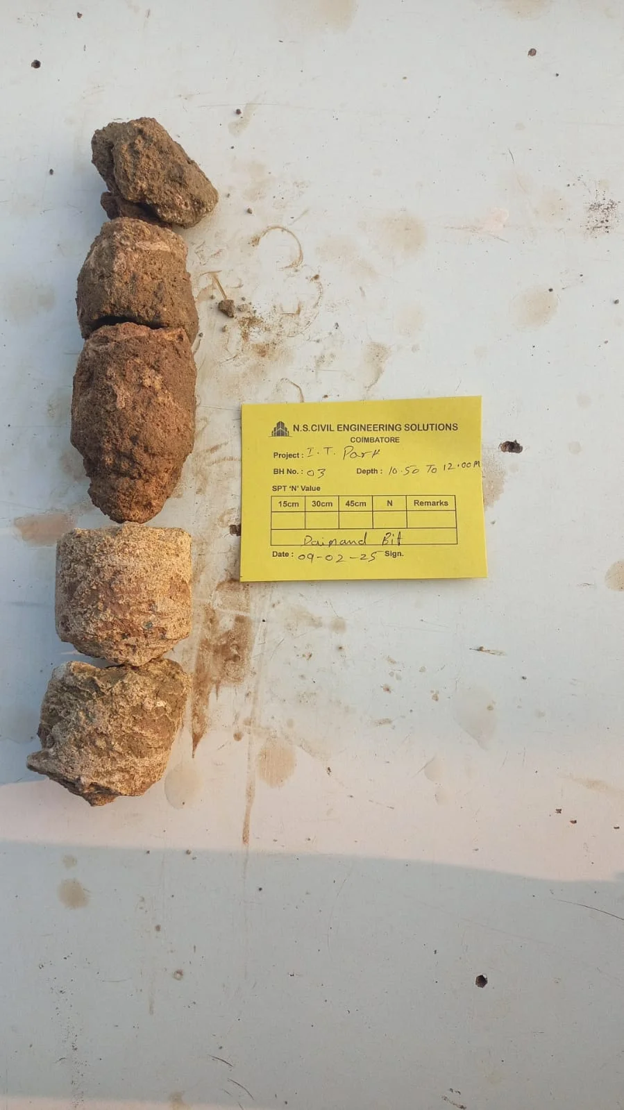 Soil rig setup at beach location