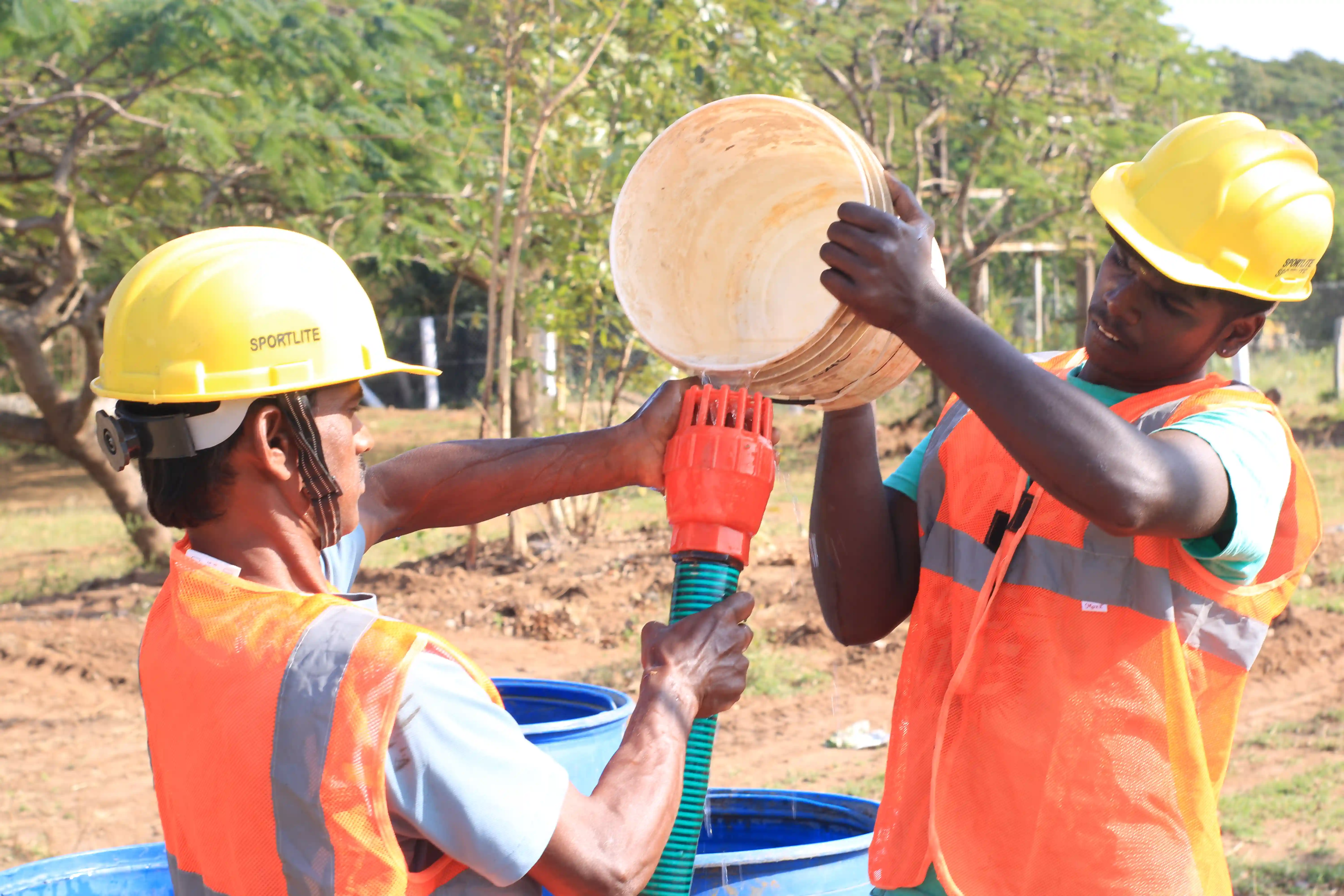 Soil rig setup at beach location